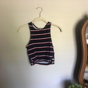 Charlotte Russe striped, cropped, tank top